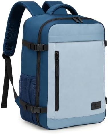 Yankony Handgepäck Rucksack 40x30x20, Erweiterbar 24-30L für Ryanair & Wizz | Retro-Chic Kontrastdesign, 16-Zoll-Laptopfach Travel Backpack, Nassfach, Anti-Diebstahl-Rückentasche,