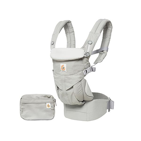 Ergobaby Omni 360 4-Positionen Babytrage für Neugeborene ab Geburt bis 20kg, 4-in-1 Kindertrage Tragesystem, Pearl Grey
