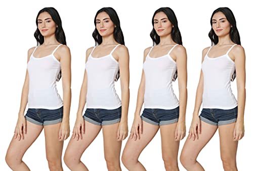 Image of Good Connection Women's Spaghetti Straps Plain Cotton Camisole Slip Seamless Tank Top