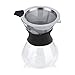 KIMISS Drip Manuale a Mano, Filtro in Acciaio Coffee Caffettiere in Vetro con Acciaio Inossidabile immagine