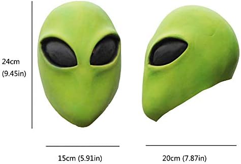 Masque Réaliste Tête D'extraterrestre En Latex - Halloween 2025, Cosplay Effrayant, Taille 40x30x20 Cm