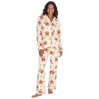 Slumber Hut Girls Teddy Bear Button Pyjamas 15C719 Cream 9-10 Years