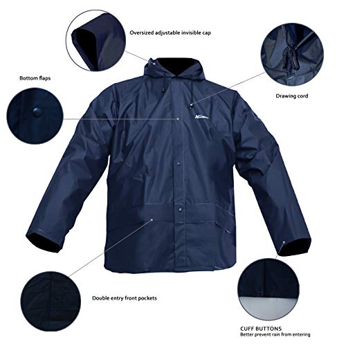Men's Rain Suit Waterproof Rain Work Gear Ultra-Lite Rain Jacket and Pants Rainwear3