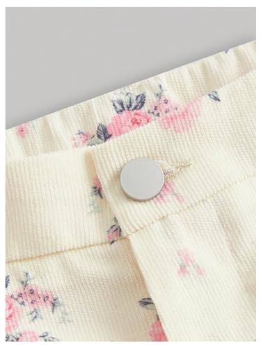 Floerns Women's Boho Floral Print Elastic High Waist Loose Fit Straight Leg Pants3