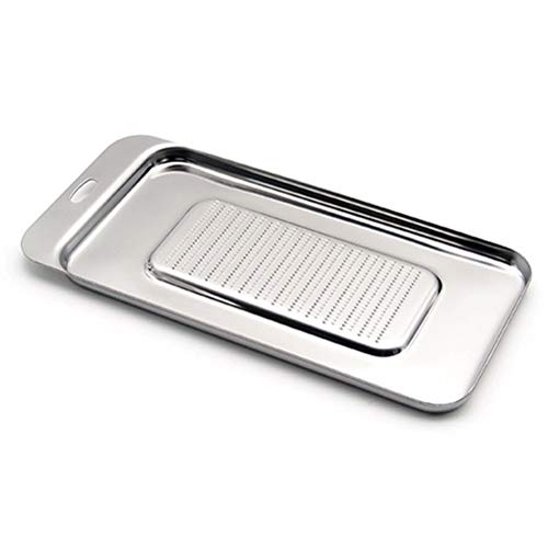 Thickened Stainless Steel Ginger Grater, Wasabi Garlic Grinding Tool Cheese Grater Square Lemon Zester Mini Grater with Container Nutmeg Grinder for Kitchen Cooking Baking Home U