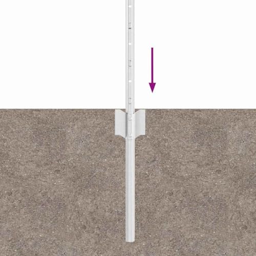 Poste de valla 5 pcs plateado 80 cm de acero plata 7