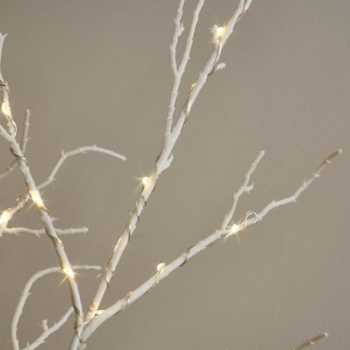 Guirlande saule blanc flexible 120 LED déco Noël 1,8m - 7