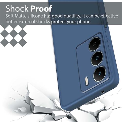 Image of Fashionury Liquid Silicon Back Cover for Realme P3 Lite 5G / Narzo 80 Lite 5G / Realme C73 5G / Realme C75 5G | Camera Protection | Anti-Fingerprint | Inner Velvet Fabric | Ultra Slim Case (Blue)