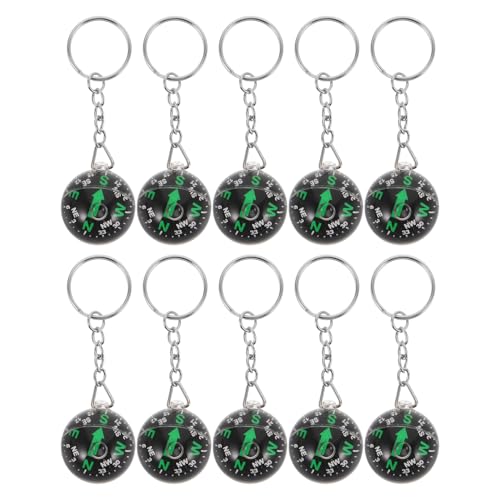 Porte-clés boussole sphérique mini étanche pour matériel randonnée lot de 10