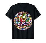 International world flags and world map for children T-Shirt