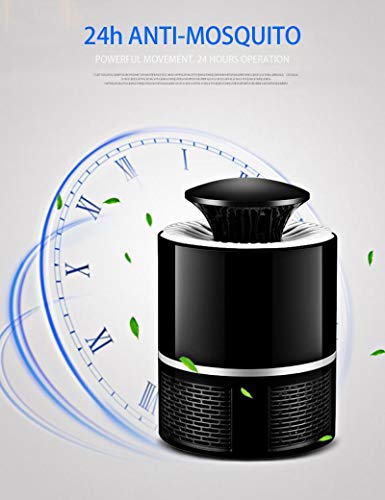 Image of Owme USB UV Mosquito Killer Lamp - Indoor Bug Zapper Trap with Quiet Fan Suction, Chemical-Free Mosquito Catcher for Home, Bedroom, Office & Kitchen (Round Black)