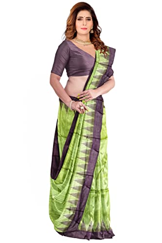 NUAPATANAPATA Odisha Handloom sambalpuri tussar ghicha silk Gopalpur Pure Tussar Ghicha Raw Silk Saree with Ik