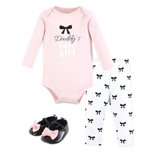 Image of Hudson Baby Unisex Baby Cotton Bodysuit, Pant and Shoe Set