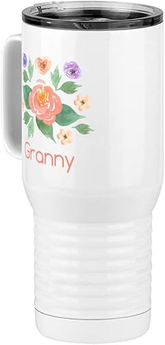 Miniatura 10 de Abuela Flowers - Vaso de café de viaje con asa y tapa deslizante, color blanco de 20 onzas, color camello polar, acero inoxidable, aislado al vacío