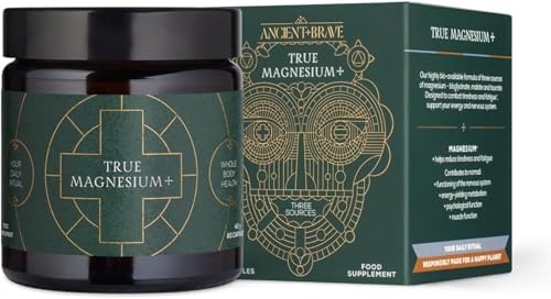 Ancient + Brave | 3-in-1 Magnesium Complex: Glycinate Malate & Taurate | 60 Vegan Capsules | High Strength Magnesium Supplement Made in UK