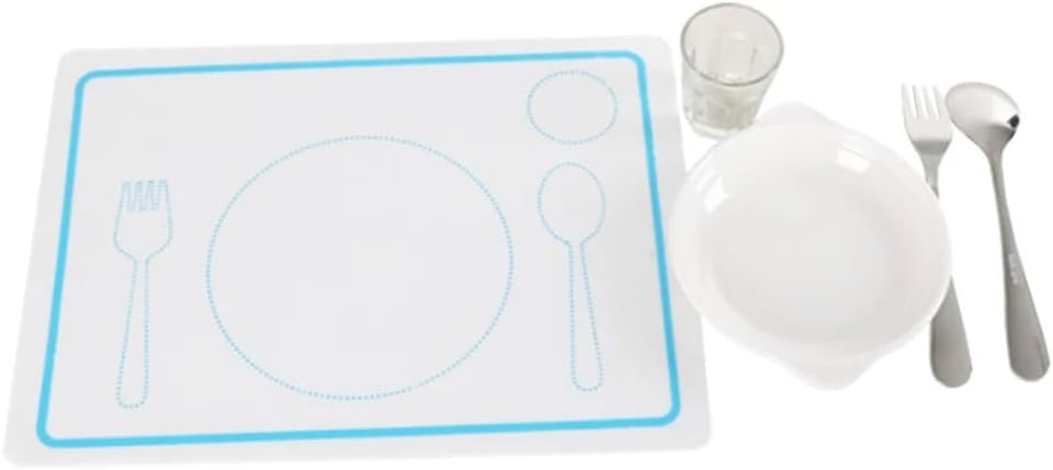 Montessori Teaching Aids Daily Necessities Children's Tableware Silicone Placemats Fork Spoon