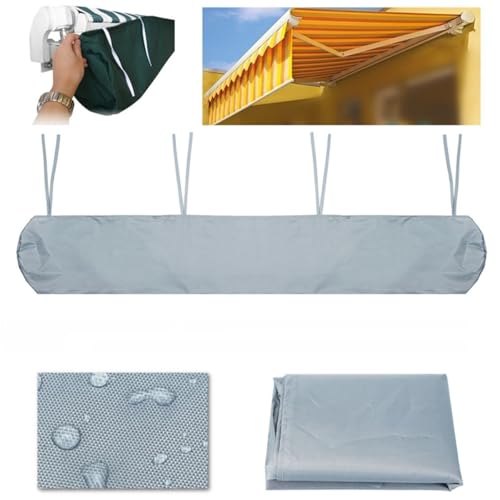 Housse auvent rétractable contre la poussière bâche étanche 5m gris - 4
