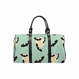 InterestPrint Cartoon Halloween Bat Waterproof Travel Bag Sports Duffel Tote Overnight Bag