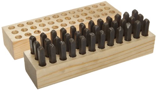 Young Bros 05362 36 Piece Hand Cut Stamp Combination Letter and Figure Set, Steel, 3/16