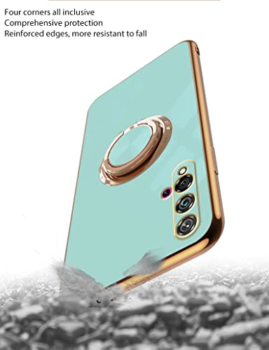 Compatible With Huawei Nova 5T Case Silicone Shockproof Huawei Nova 5T Phone Cases For Women Anti-Scratch Cute Tpu Protective Case With Ring (Huawei Nova 5T, Green) #TOP3