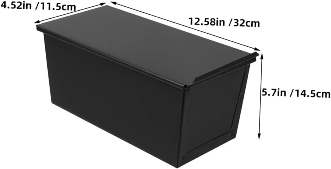 Nonstick Loaf Pan with Lid 1000g Black Covered Bread Toast Box for Baking Homemade Sandwiches and Bread Storage Container