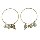 LUX ACCESSORIES Burnished Gold Boho BFF Best Friends Charm Necklace Set (2pc)