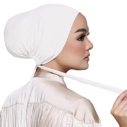 Image of Women Under Scarf Hat Hijab Cap Islamic Muslim Under Scarf Hijab Cap with Tie-Back Closure