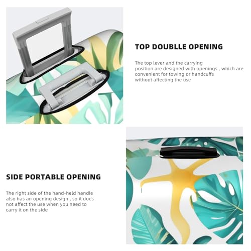 Tropical beach plant theme print Luggage cover, suitcase protector, elasticated protective sleeve, fits 18-32 inch suitcases4