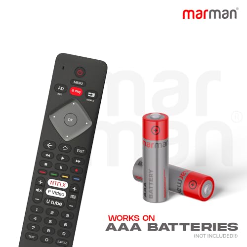 Image of marman Compatible with Philips Smart TV Remote Control Original RM-L1285 Suitable for Models 32PHT5813S /94 43PFT5813S /94 50PUT6103S /94 4K LED UHD Television Without Voice Command