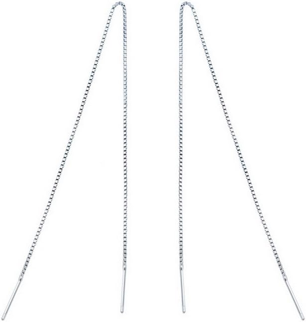 Sterling Silver Tassel Threader Drop Earrings