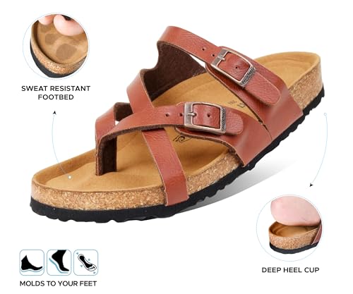 Image of AEROTHOTIC Recovery Slides for Women Cork Footbed Adjustable Straps Sandals