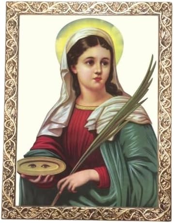 Quadro Decorativo Religioso Santa Luzia (Dourada, A3)