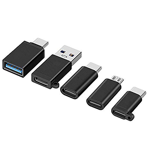 USB Type C Adapter,Micro USB to USB C Adapter,USB Type C to USB-A, USB C to USB 3.0 Adapter,for Google Pixel and more-5Pack Black