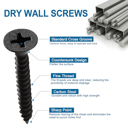 VooGenzek 100 PCS M3.5 * 30 mm Coarse Thread Point Drywall Screws, Phillips Countersunk, Plasterboard Wood Screw - Image 3