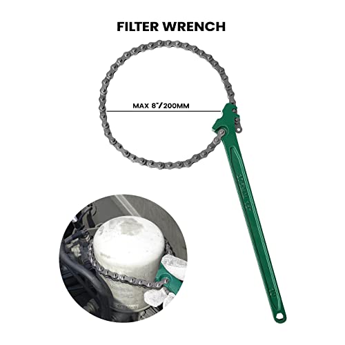 Dazakoot 15 Inches Heavy Duty Ratcheting Chain Wrench Automotive Oil Fuel Filter Chain Wrench Pliers Adjustable Remover Tool #TOP1