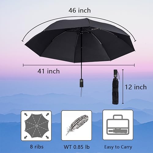 Goothdurs GOO_46IN REVERSE UMBRELLA_BLACK Compact Travel Umbrella Windproof Portable Folding Automatic Umbrellas thumb #3