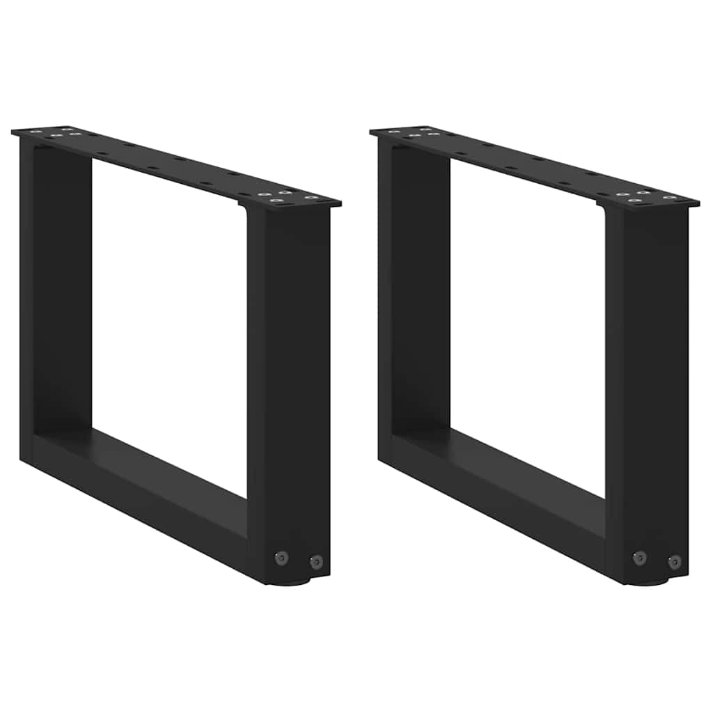 SXZenSpace Coffee Table Legs U Shaped Black 50x30-31cm Heavy Duty Steel Adjustable Feet for DIY Living Room Bedroom Office