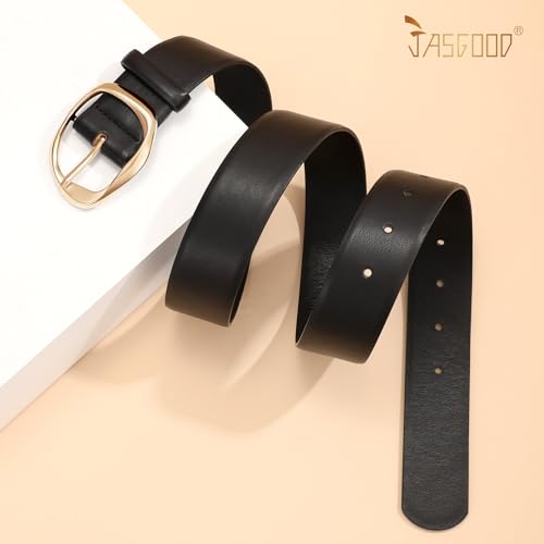 JASGOOD Women Leather Belt with Gold Buckle Ladies Fashion Waist Belt for Jeans Pants3