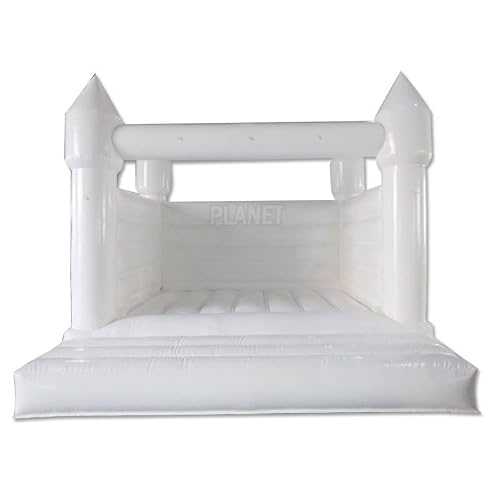 Inflatable White Bounce House Professional Jumping Bouncy Castle Bouncer for Wedding Party with Air Blower Balloons Carrying Bag Repair kit （2 parcels） (10ft*10ft*8ft（3 * 3 * 2.5 m）) - Thumbnail 5