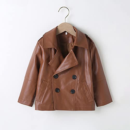 Toddler Girls Boys Biker Jacket Faux Leather Jacket Motor Jacket for Kids Long Sleeve Crop Tops Girls Leather Jacket2