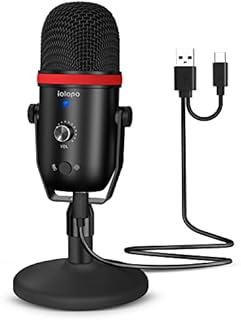 iQlQPQ Podcast Microphone USB Microphone for Phone,PC/Laptop/PS4/5,Professional ASMR Microphone with Noise Cancelling Plug and Play Microphone for Streaming,Podcast,Studio