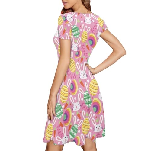 Image of Biyejit Women's Summer Casual Short Sleeve T-Shirt Swing Dress Crew Neck Plus Size S-4XL