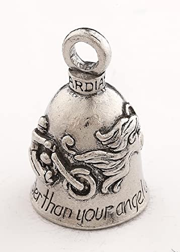 Guardian Bell Never Ride Bell Good Luck Bell w/Keyring & Black Velvet Gift Bag | Motorcycle Bell | Lead-Free Pewter | Good Luck Gift to Friends & Family | Bike Bell | Made in USA