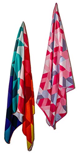 Microfiber Beach Towel by Pangea - Thin XL Extra Large Quick Dry Ultralight Good for Travel, Hair, Body, Gym, Yoga