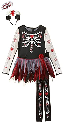 amscan 999688 Disfraz de esqueleto del Día de los Muertos - Edad 10-12 años - 1 unidad