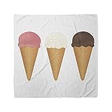 Ambesonne Ice Cream Cone Unisex Bandana, Frozen Fruit Season, White Sand Brown Brown