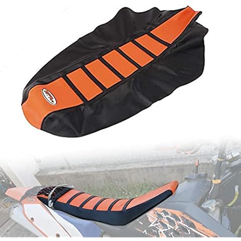 JFGRACING Orange/Black Gripper Soft Motorcycle Seat Cover For 65 85 105 125 144 150 200 250 300 450 500 530 XC EXC SX SXF 07-14 Cover