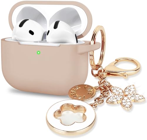 Funda para Airpods 4 de Apple, funda para VOTILE Airpods 4 2024, funda de silicona para iPod, 4 auriculares, accesorios inalámbricos, fundas de carga, llavero brillante para Airpods, iPods de 4ª