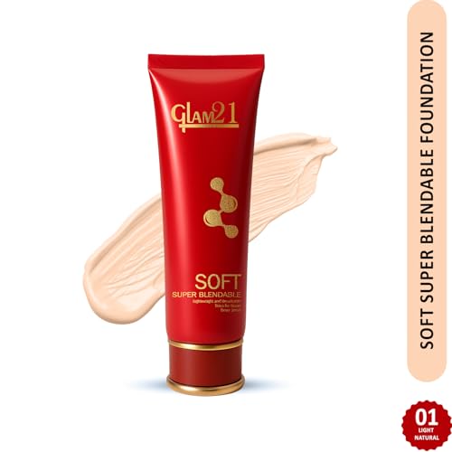 Image of Glam21 Blendable Tube Foundation | Hides Skin Imperfections, Dark Spots, Fine lines | Lightweight | Suitable for All | 6 Shades Match Indian Skin Tones | 70gm | 01-Light Natural