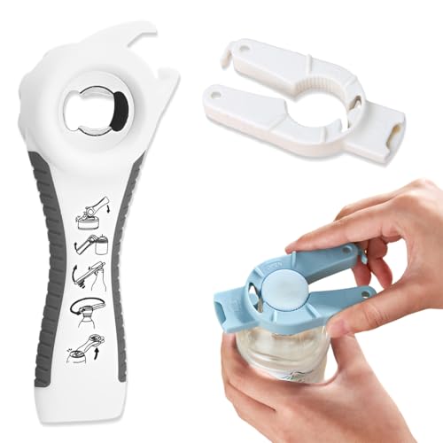 GGUFAY 3 Pezzi Apriscatole Professionale, Multifunzione 5 in 1 Apribottiglie, Apribottiglie Magnetico Manuale Utensili da Cucina per Ristorante, Bar, Anziani, Donne, Bambini, Artrite Malati